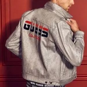NWOT Guess Dillon Silver Coated Jean Jacket